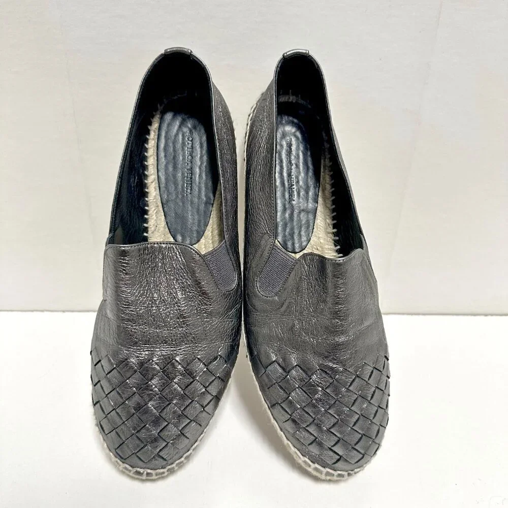Bottega Veneta Gala Metallic Leather Espadrilles